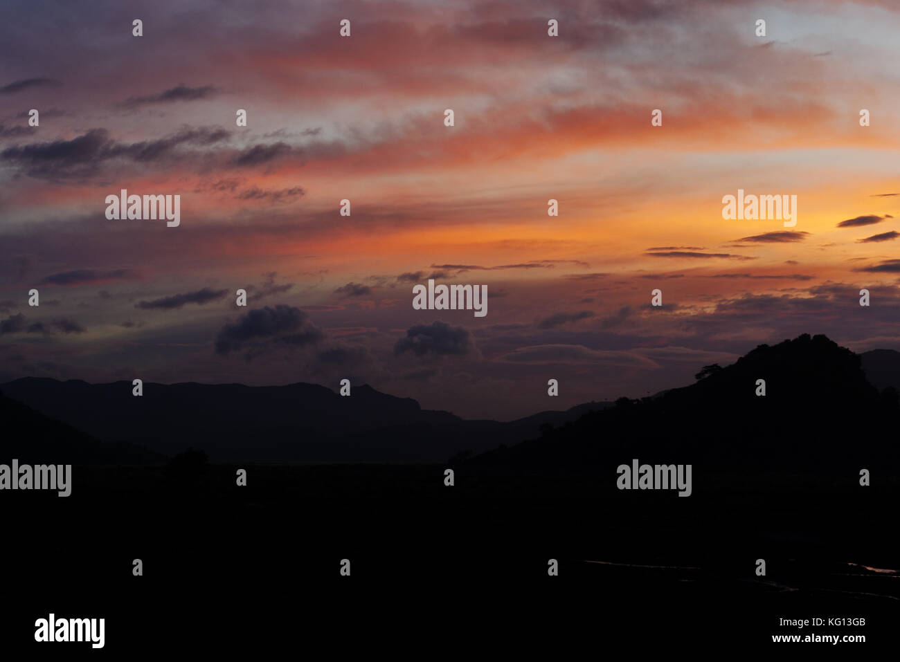 Beautiful sunset in Mt.Pinatubo, Philippines Stock Photo - Alamy