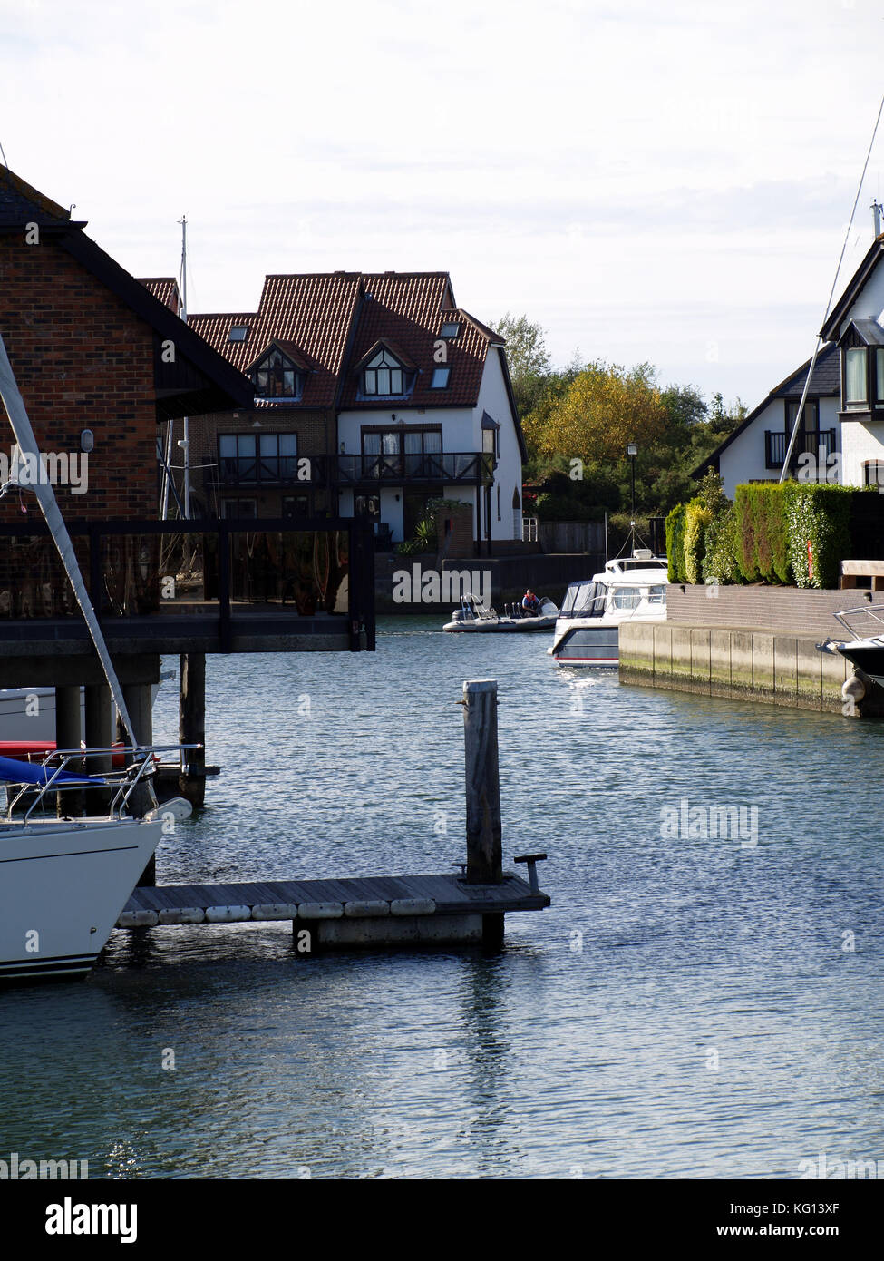 Waterfront housing at Hythe Marina Village, Southampton, Hampshire, UK