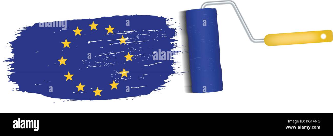 Brush Stroke With European Union National Flag Isolated On A White ...