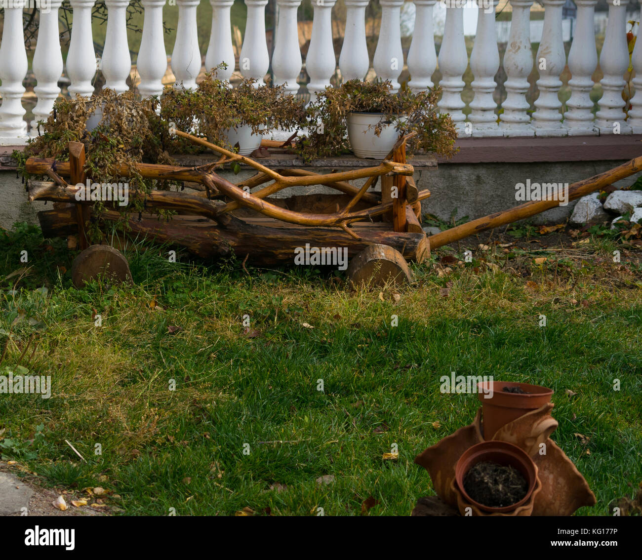 wooden-garden-ornament-stock-photo-alamy