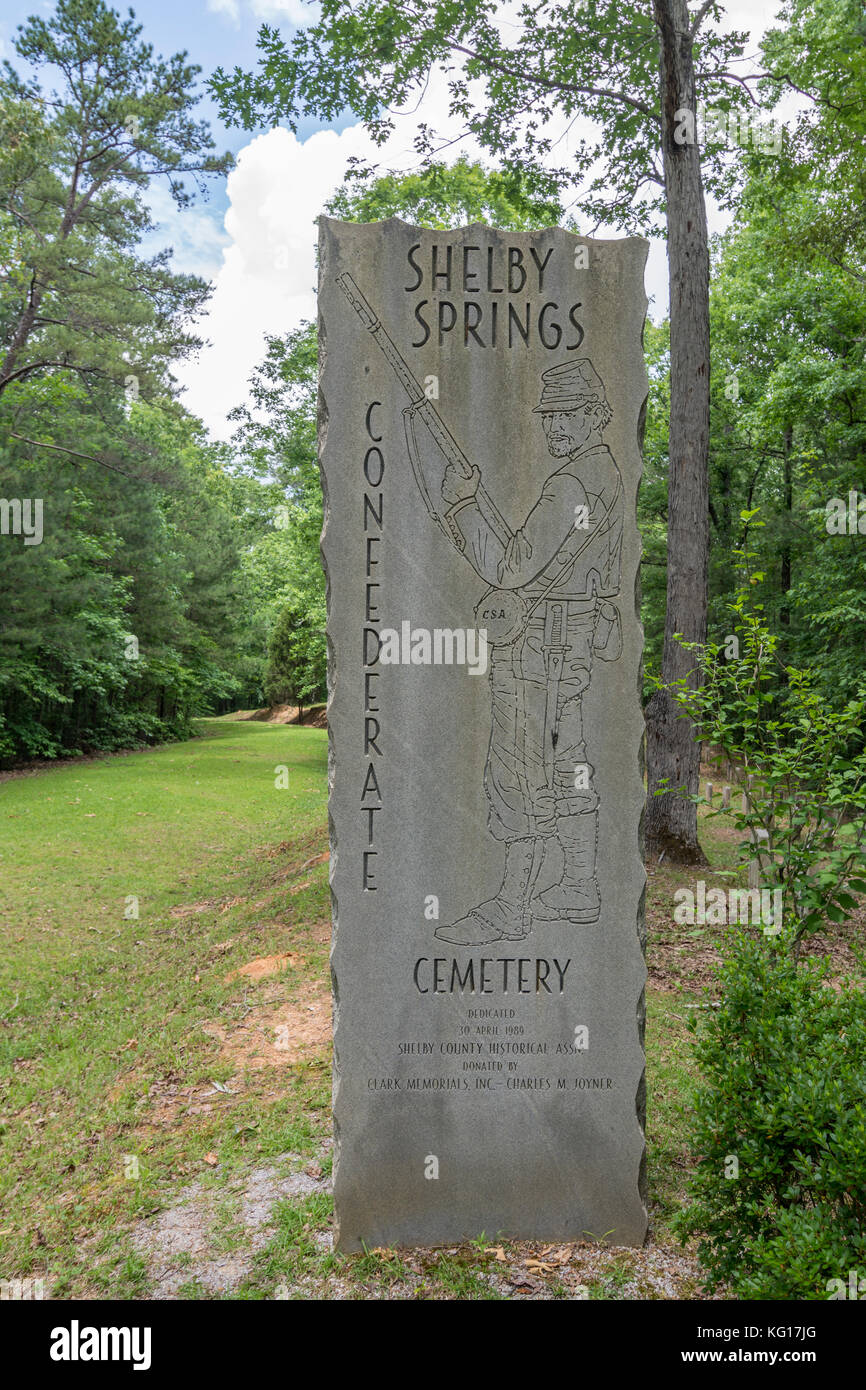 Memorial at the Shelby Springs Confederate Cemetery in Alabama, USA