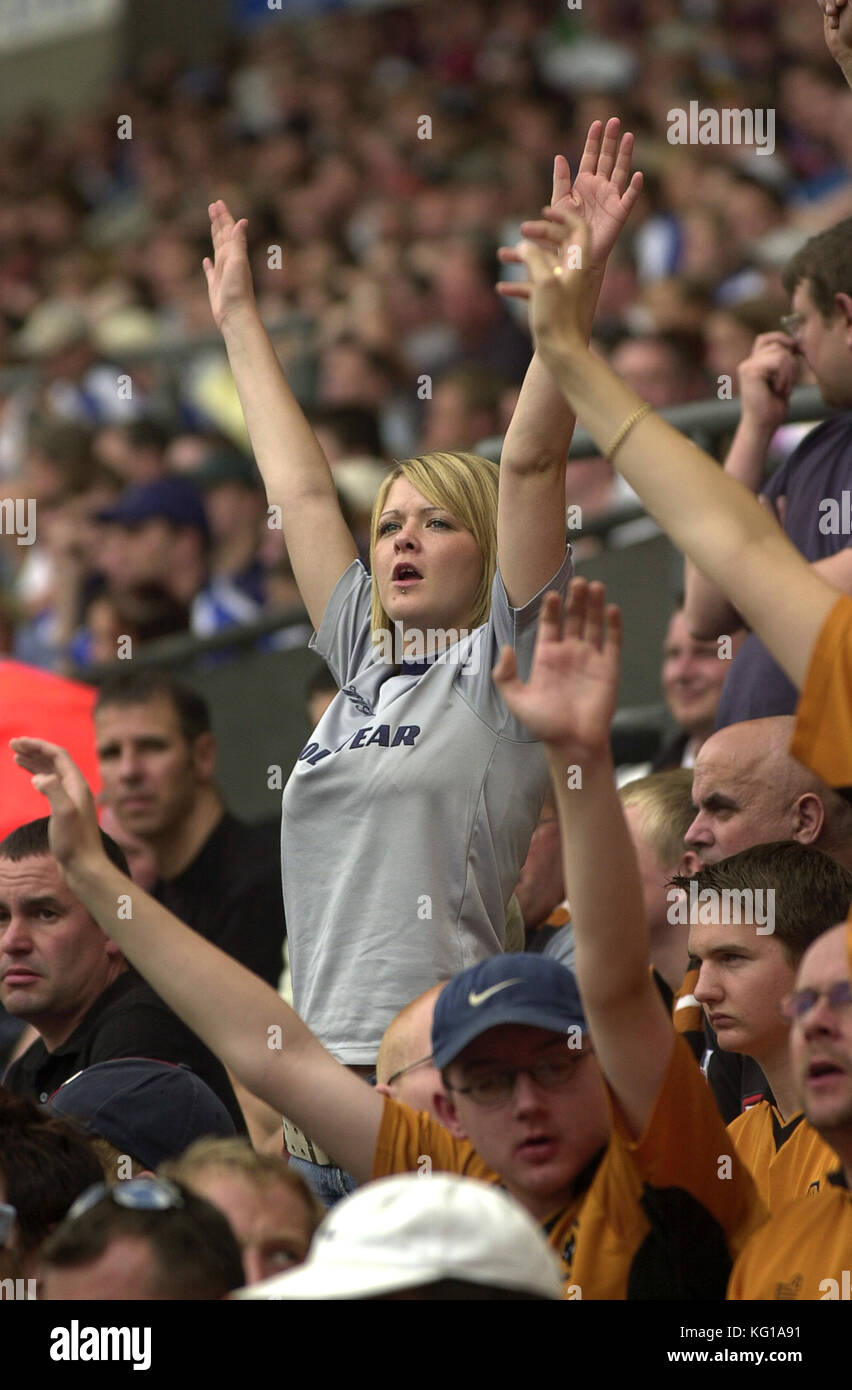 Female football supporter August 2003 Stock Photo Alamy