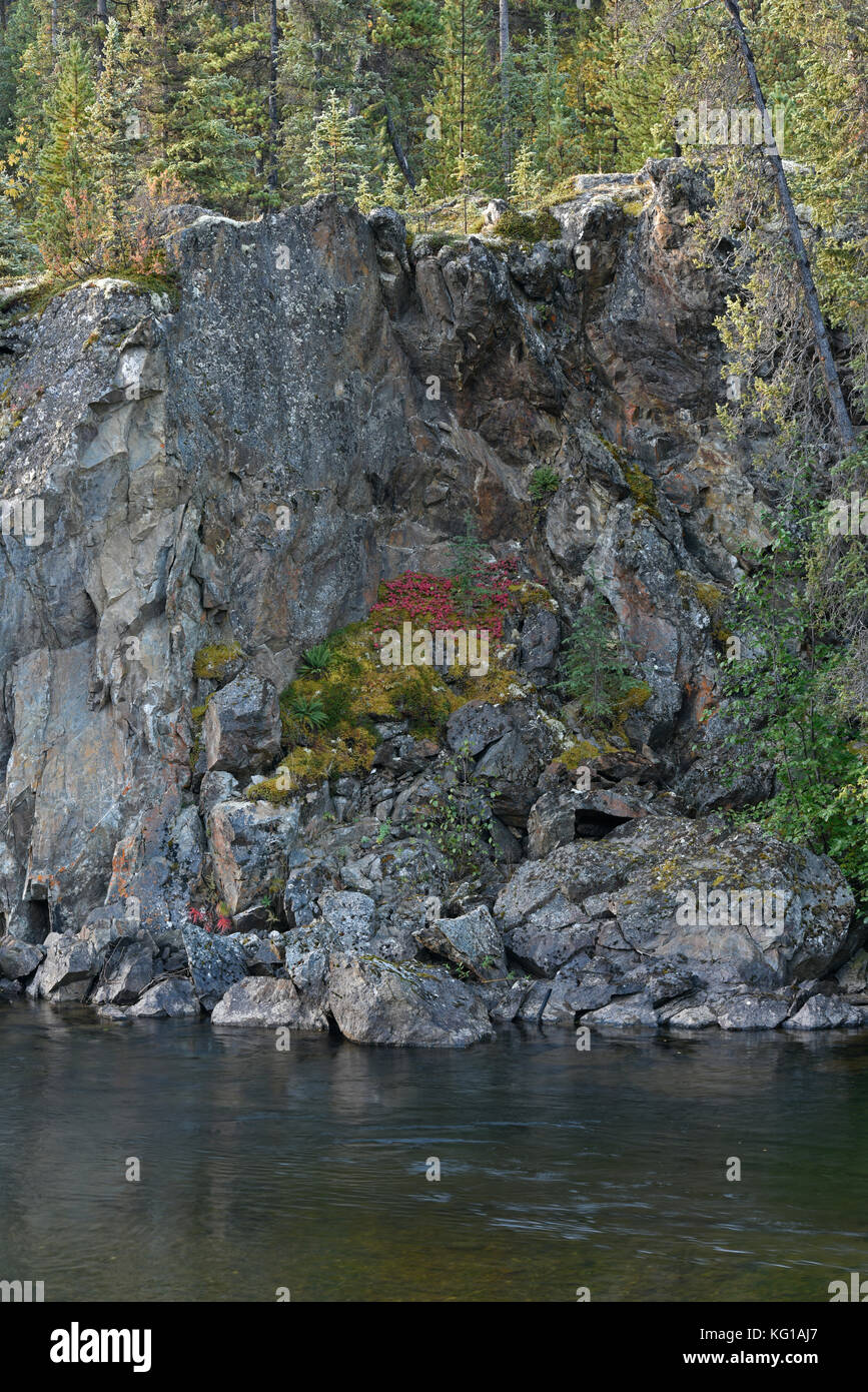 Rancheria Falls, Rancheria River, waterfall, river, Yukon, Canada Stock