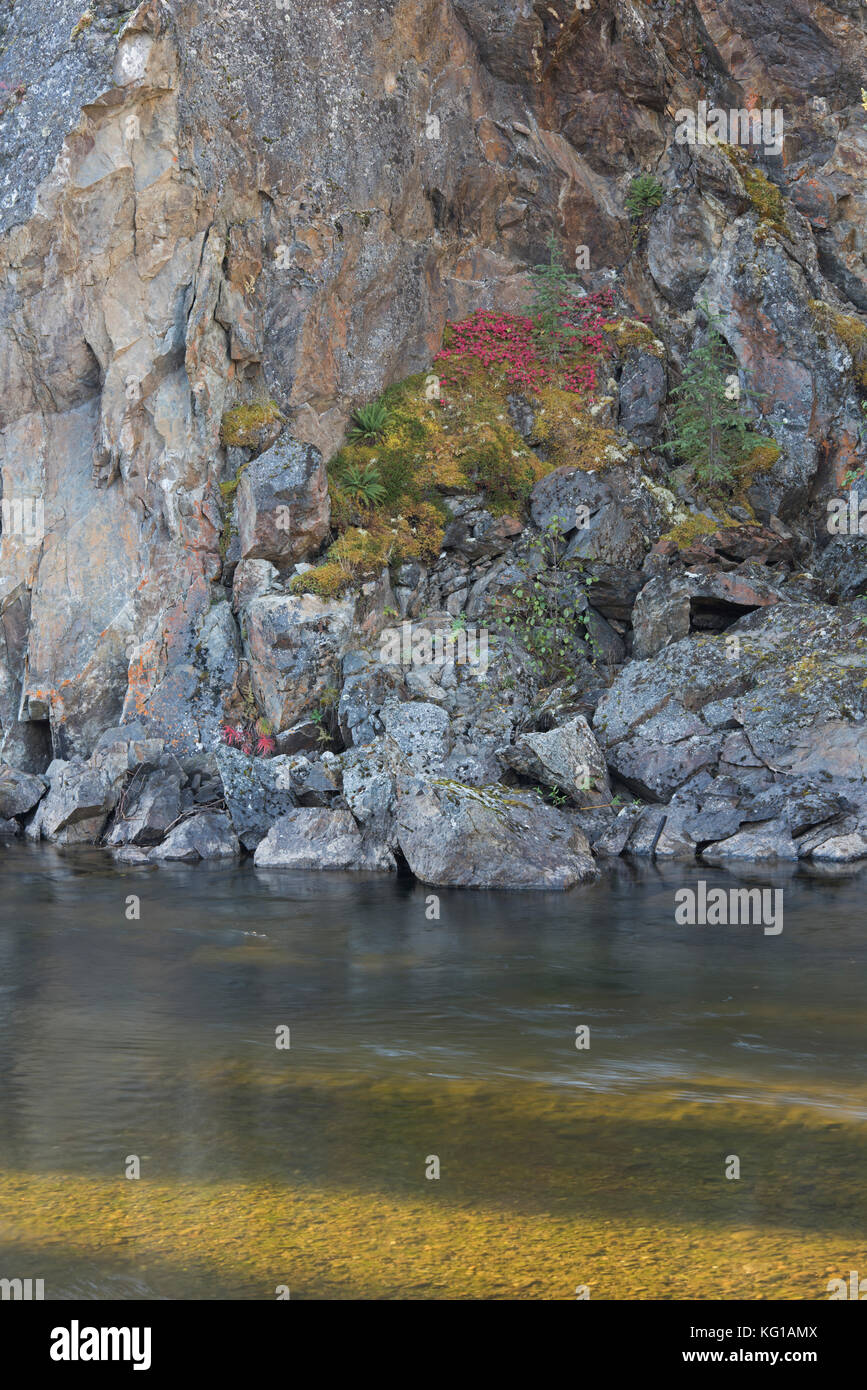 Rancheria Falls, Rancheria River, waterfall, river, Yukon, Canada Stock