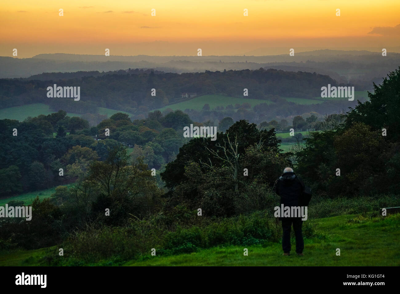 Newlands Corner, Guildford. 02nd November 2017. High pressure