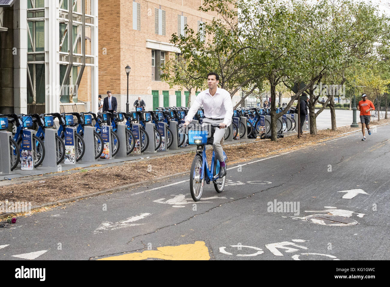 New York, NY, USA. 2nd Nov, 2017. The bike path two days after a truck ...