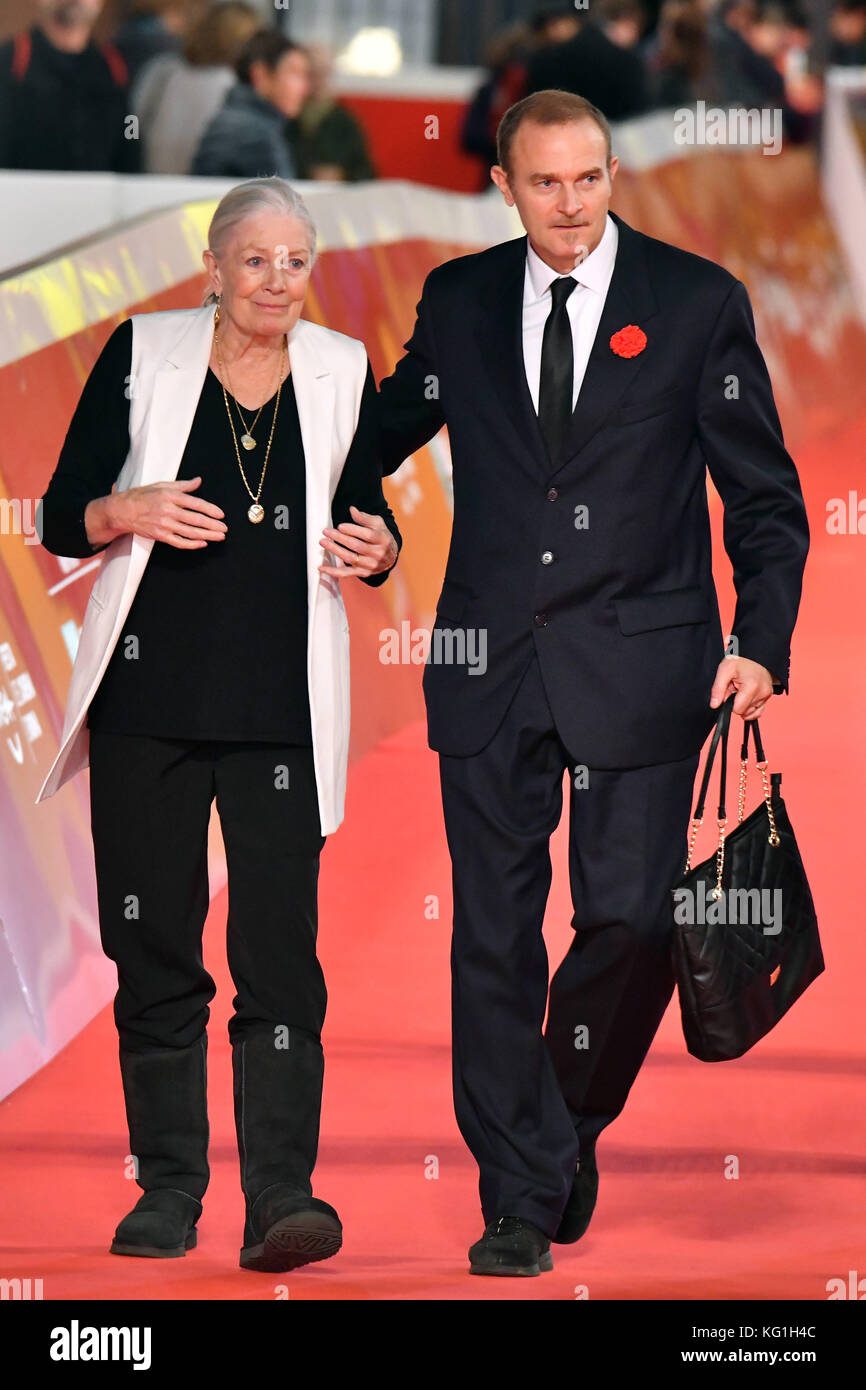 Rome, Italy. 02nd Nov, 2017. Rome Cinema Fest 2017. Rome Cinema Party. Red Carpet Vanessa Redgrave. Pictured: Vanessa Redgrave with her son Carlo Gabriel Nero Credit: Independent Photo Agency/Alamy Live News Stock Photo