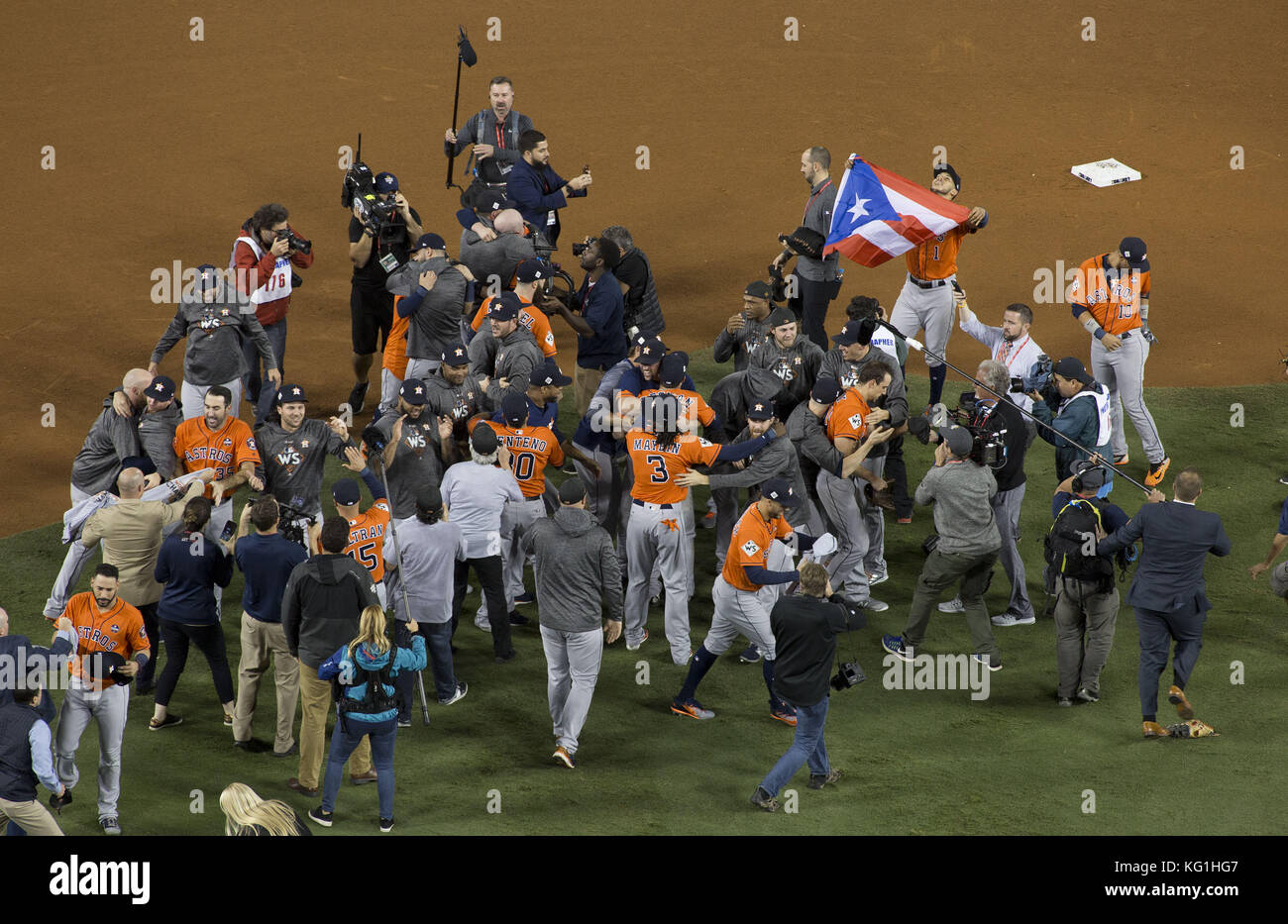 Los Angeles, CALIFORNIA, USA. 1st Nov, 2017. The Houston Astros ...