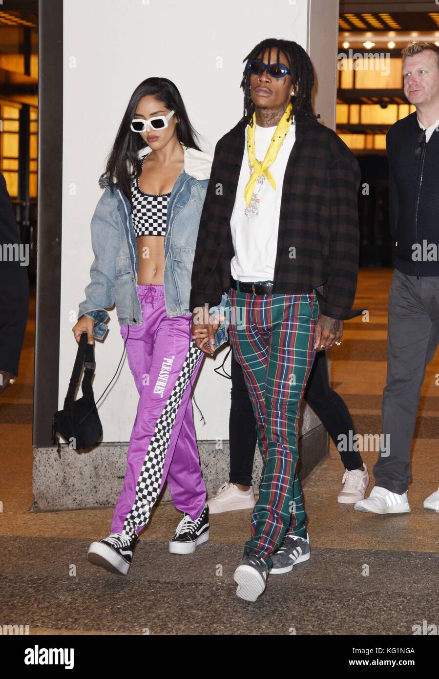 New York, NY, USA. 2nd Nov, 2017. Izabela Guedes, Wiz Khalifa, seen at MTV  TRL studios out and about for Celebrity Candids - THU, New York, NY  November 2, 2017. Credit: Derek