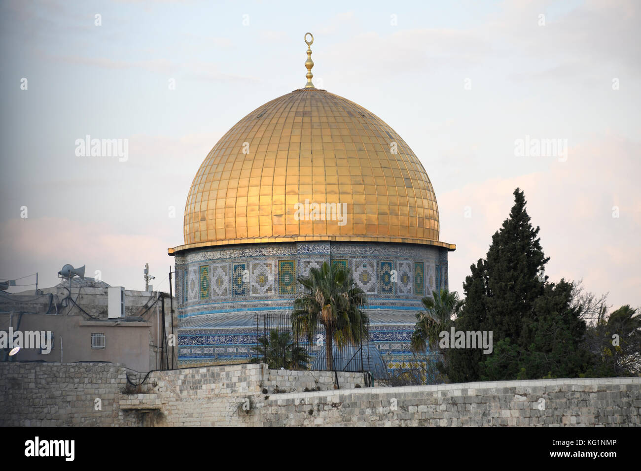 Very high resolution late afternoon view of the Dome of the Rock, an ...