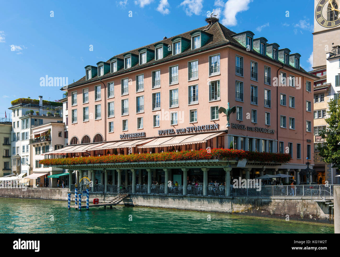 Zürich, Schweiz :  Hotel zum Storchen Stock Photo