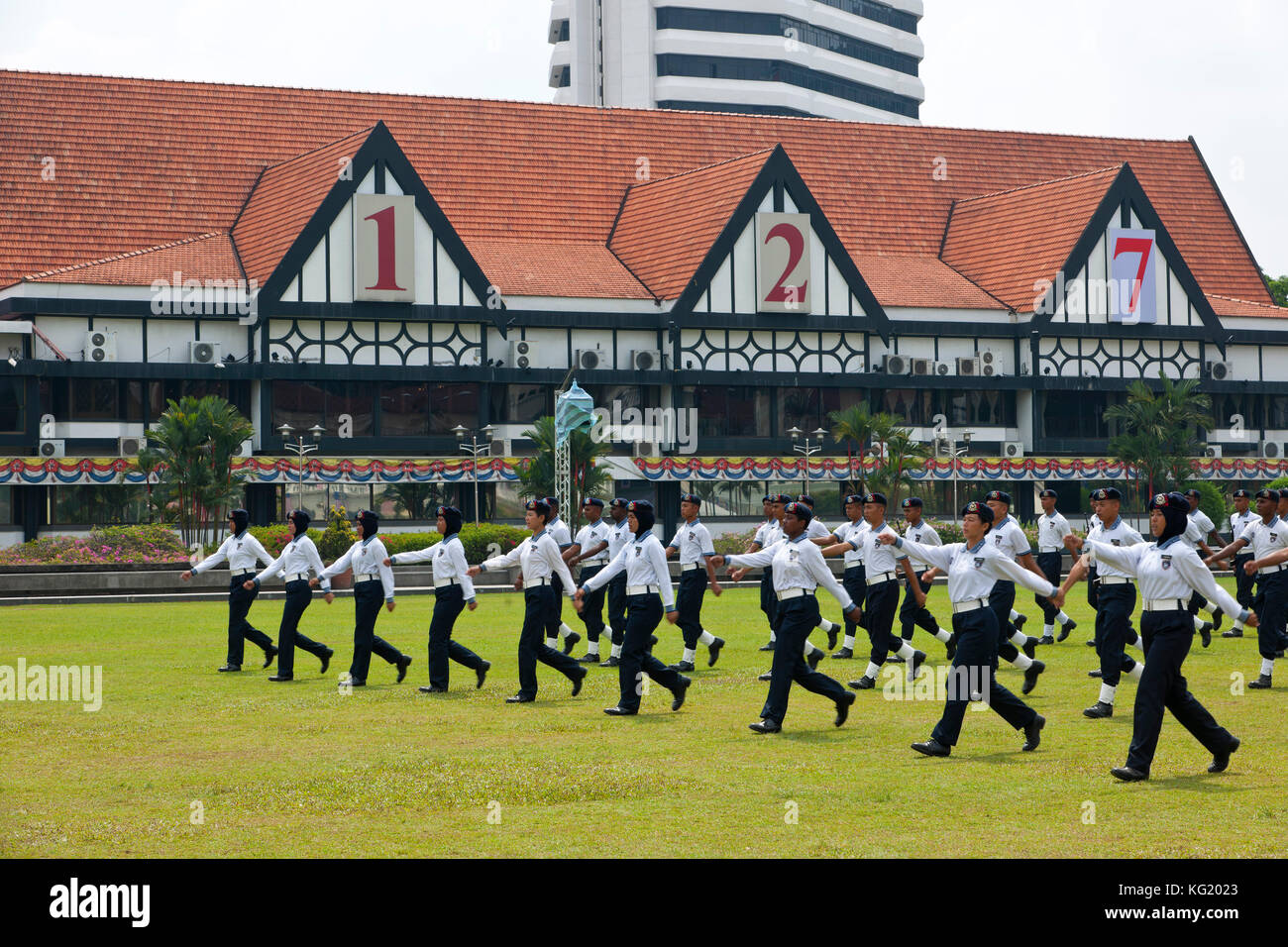 Kuala Lumpur, Malaysia :  Merdeka Square - Royal Selangor Club - Parade (Übung) Stock Photo