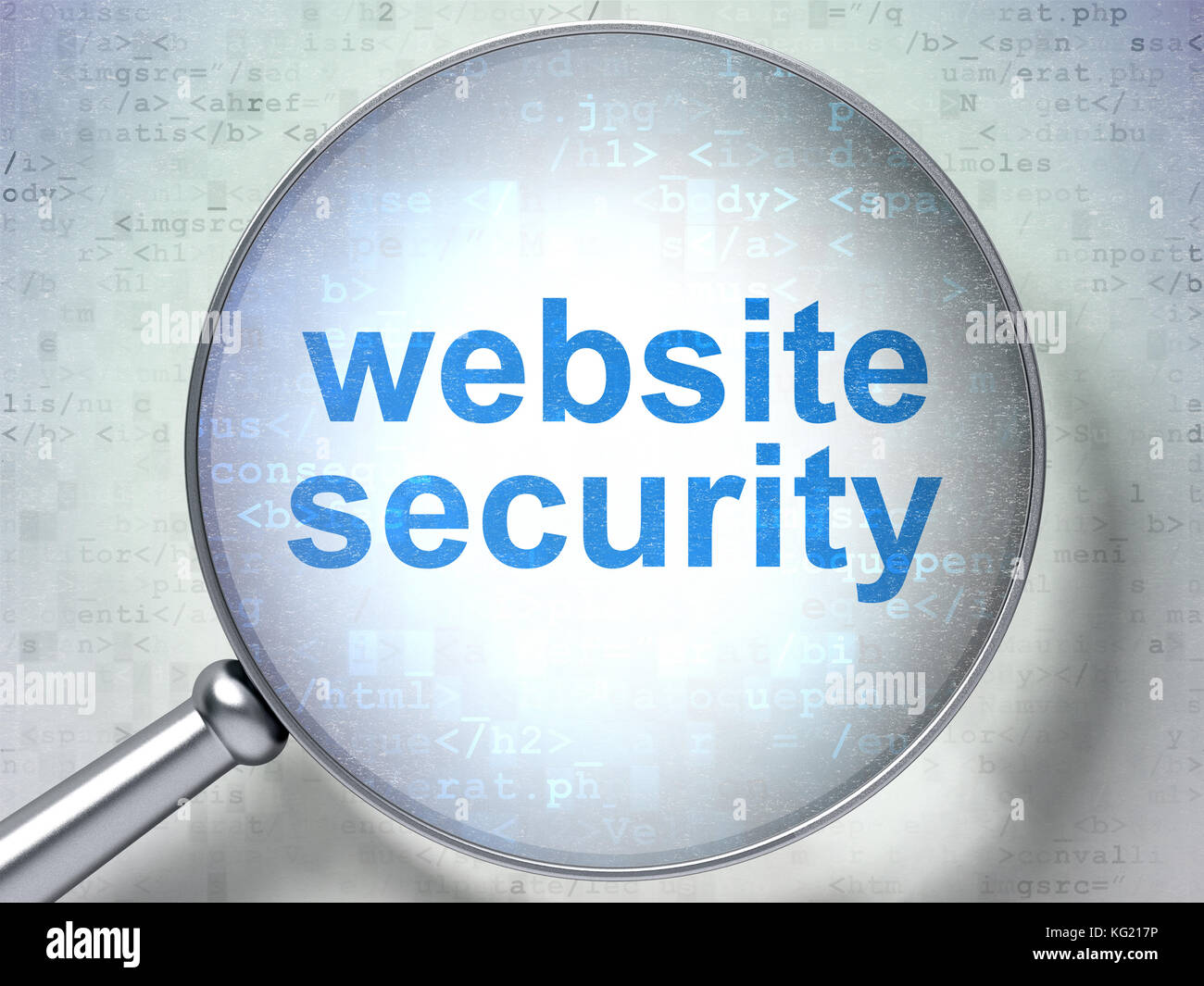 Web development concept: Website Security with optical glass Stock ...