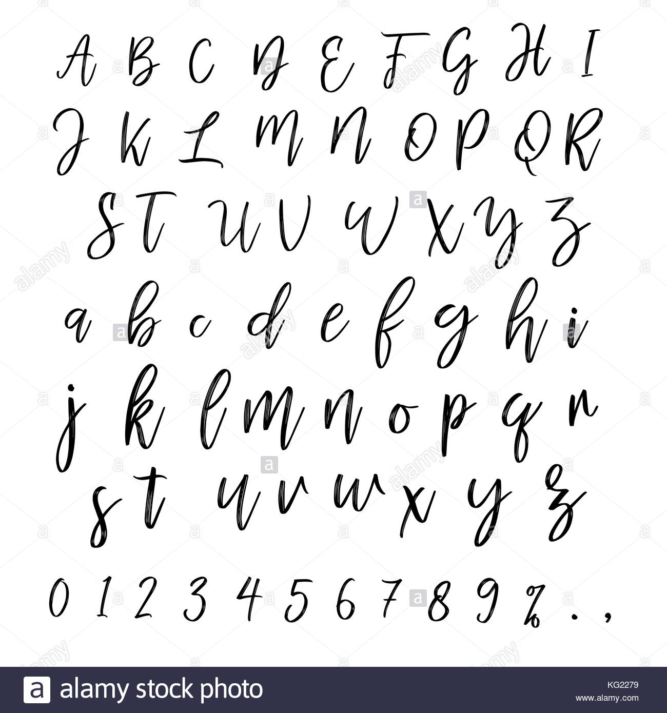 vector set of handwritten fonts hand drawn vector abc letters alphabet KG2279