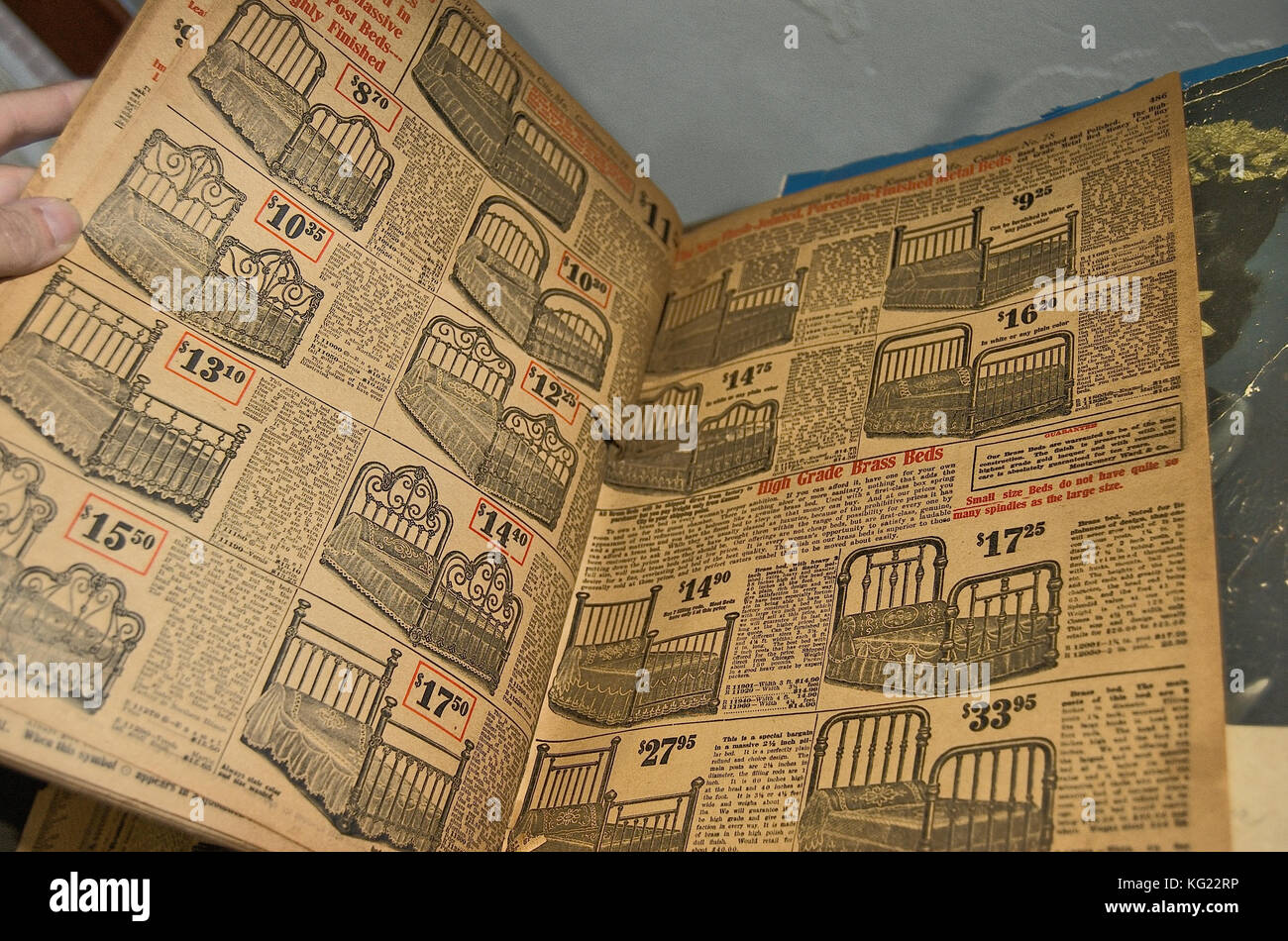 Vintage 1930s Montgomery Ward Catalog page of beds Stock Photo Alamy