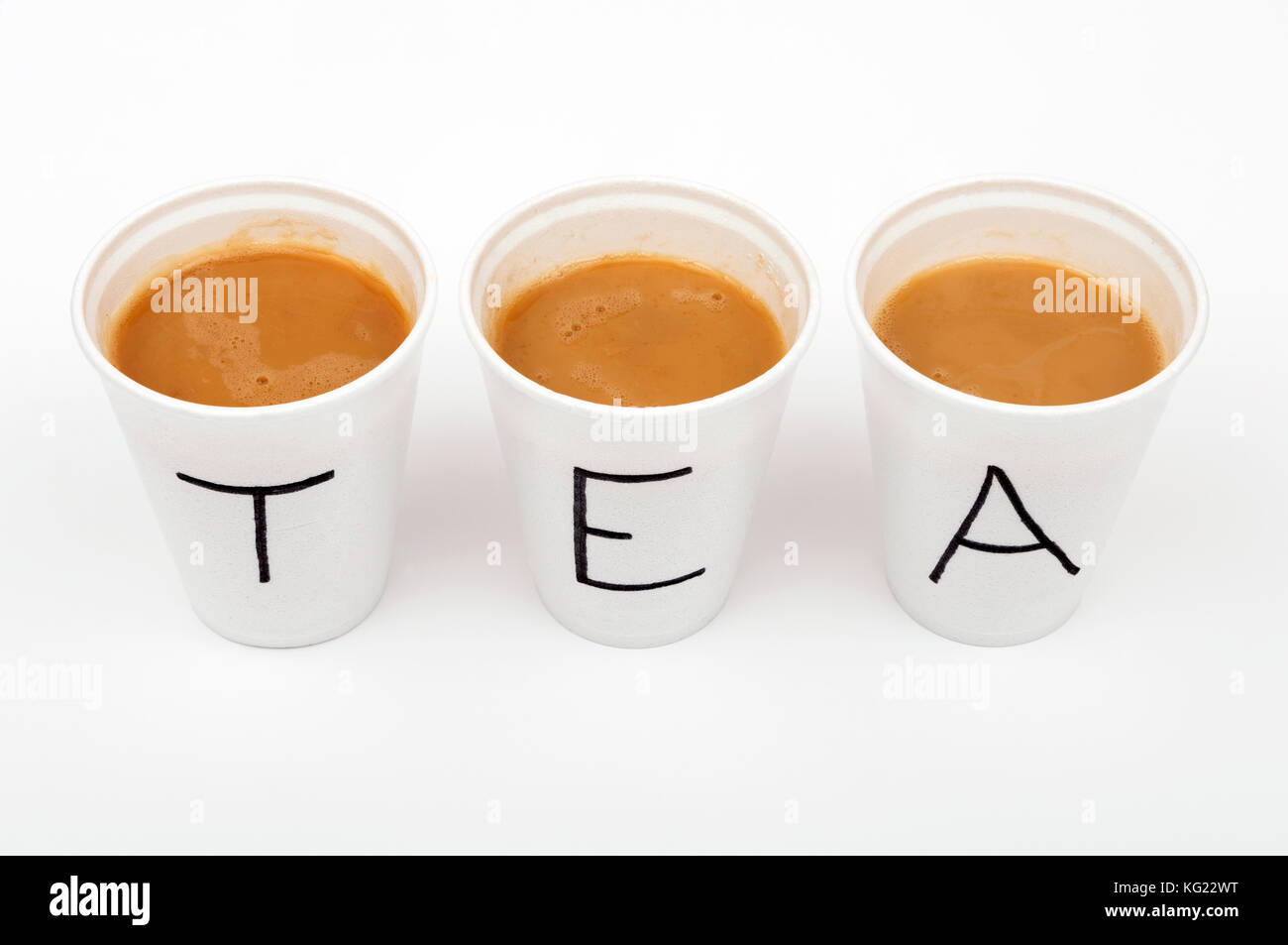 Take away cups of tea Stock Photo