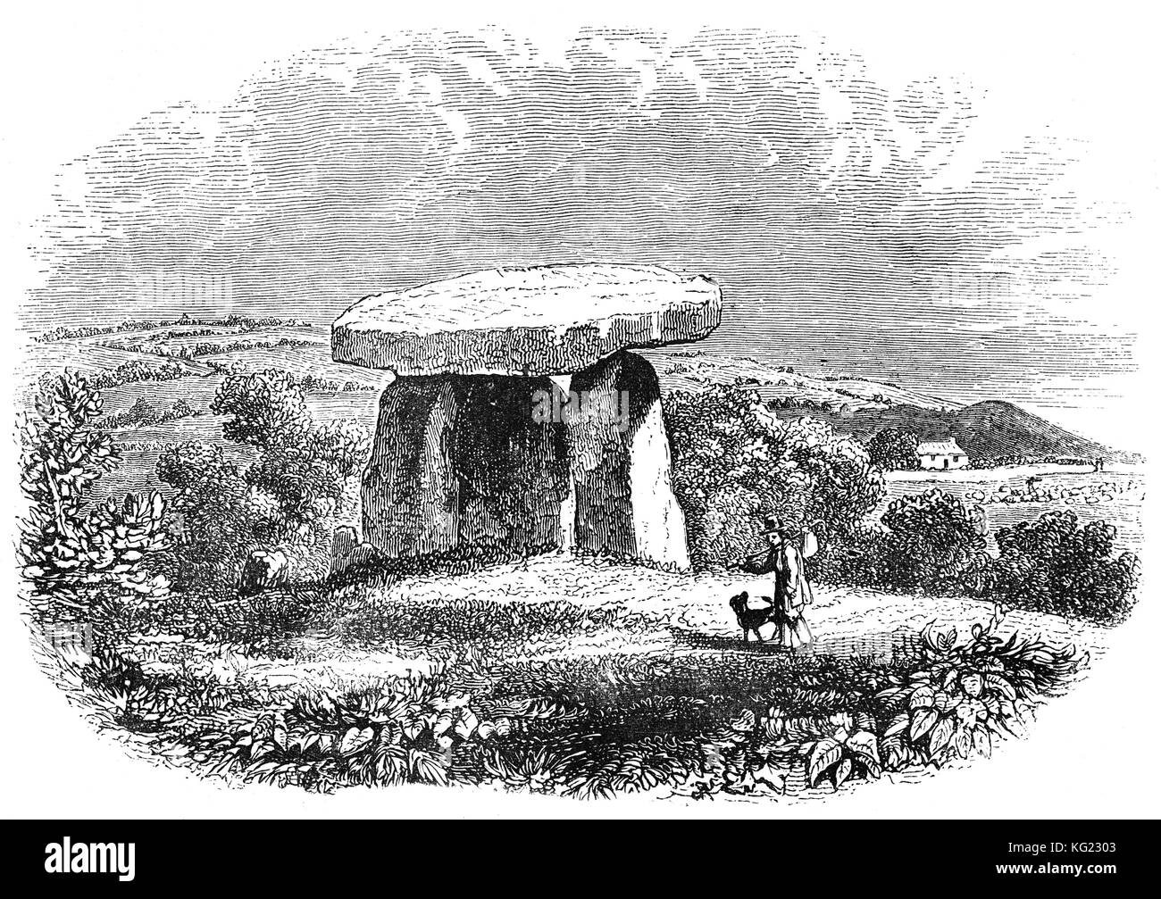 Kit's Coty House or Kit's Coty , is a chambered long barrow located near to the village of Addington in the southeastern English county of Kent. Constructed circa 4000 BCE, during the Early Neolithic period of British prehistory, England. Stock Photo
