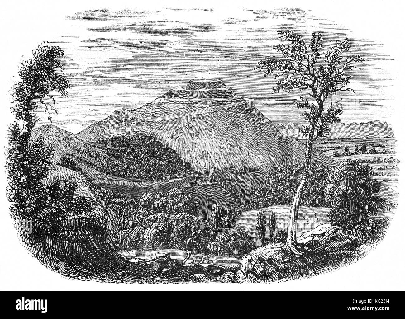 The Herefordshire Beacon is a ramparted hill fort with its terraces was ...