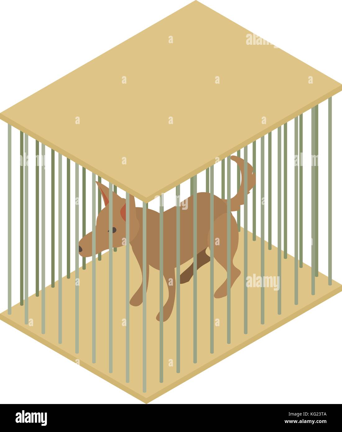 Dog cage icon, isometric 3d style Stock Vector Image & Art Alamy