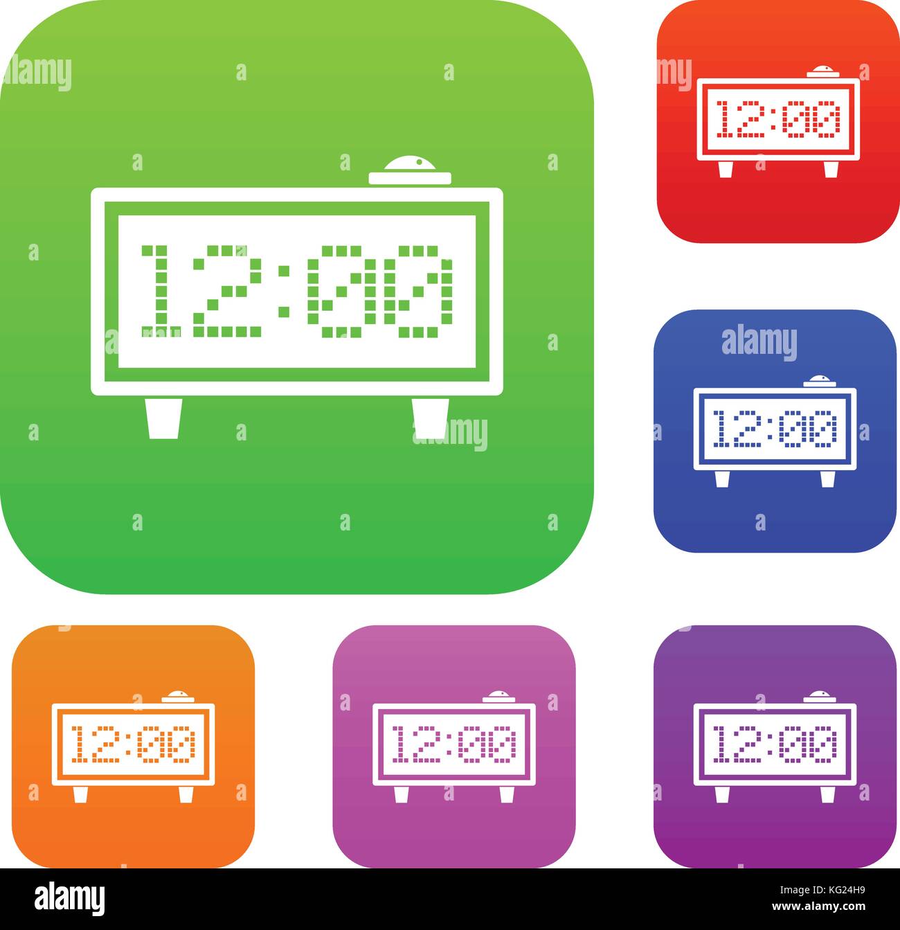 Alarm clock set color collection Stock Vector Image & Art - Alamy