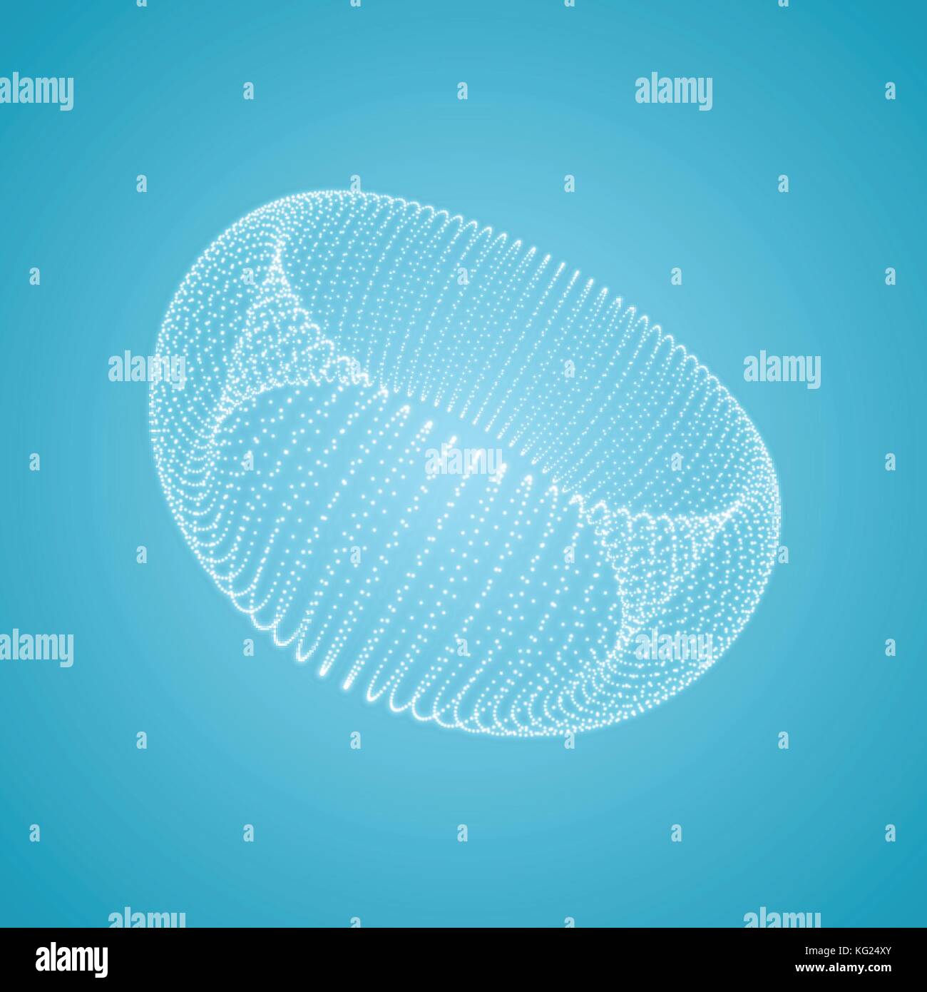 The Torus Consisting of Points. Connection Structure. 3D Grid Design. Technology Style. Molecular Lattice. Vector Illustration. Stock Vector