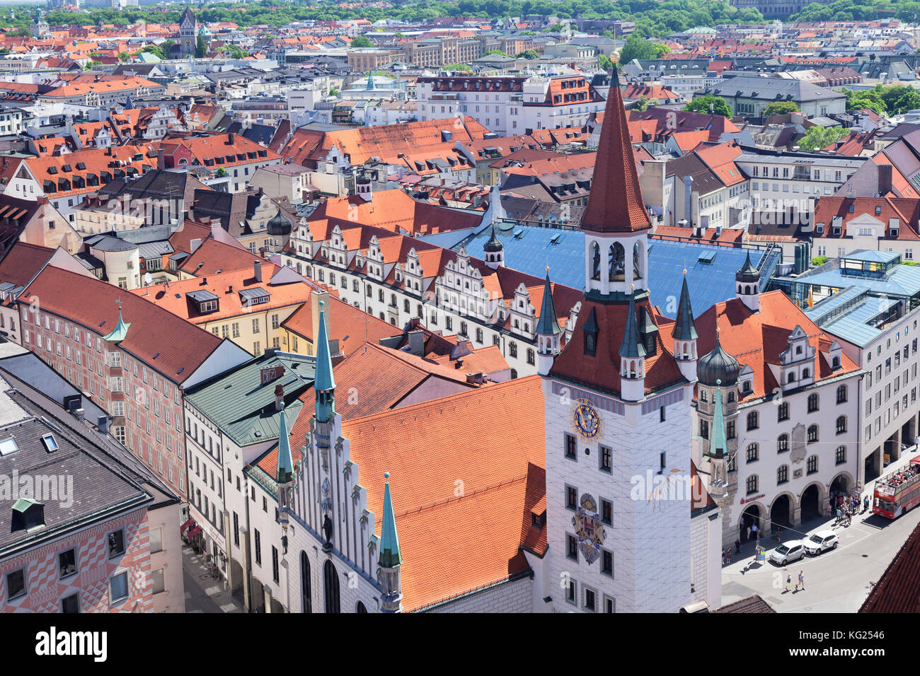 Old town hall (Altes Rathaus) at Marienplatz Square, Munich, Bavaria, Germany, Europe Stock Photo