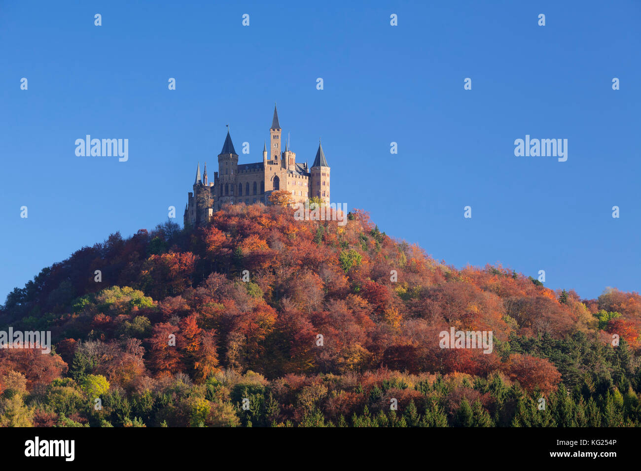Hohenzollern Castle in autumn, Swabian Alps, Baden-Wurttemberg, Germany, Europe Stock Photo