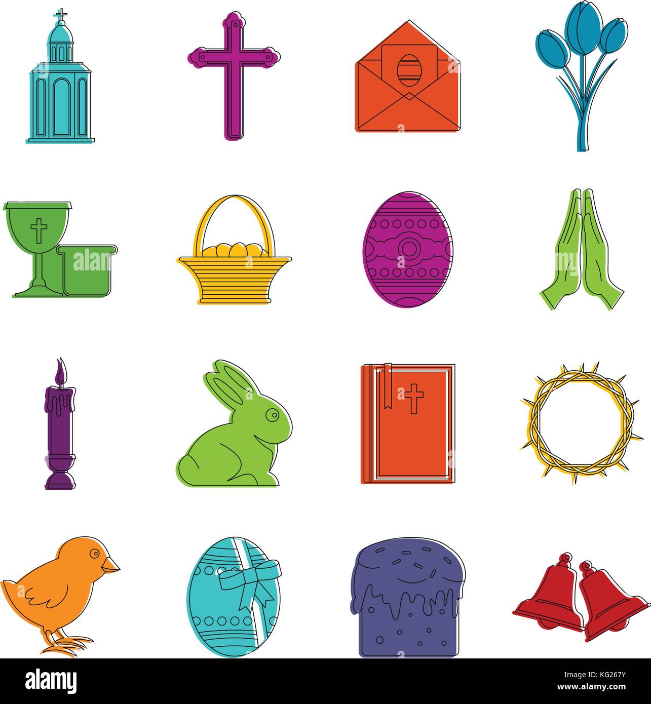 Easter items icons doodle set Stock Vector Image & Art - Alamy