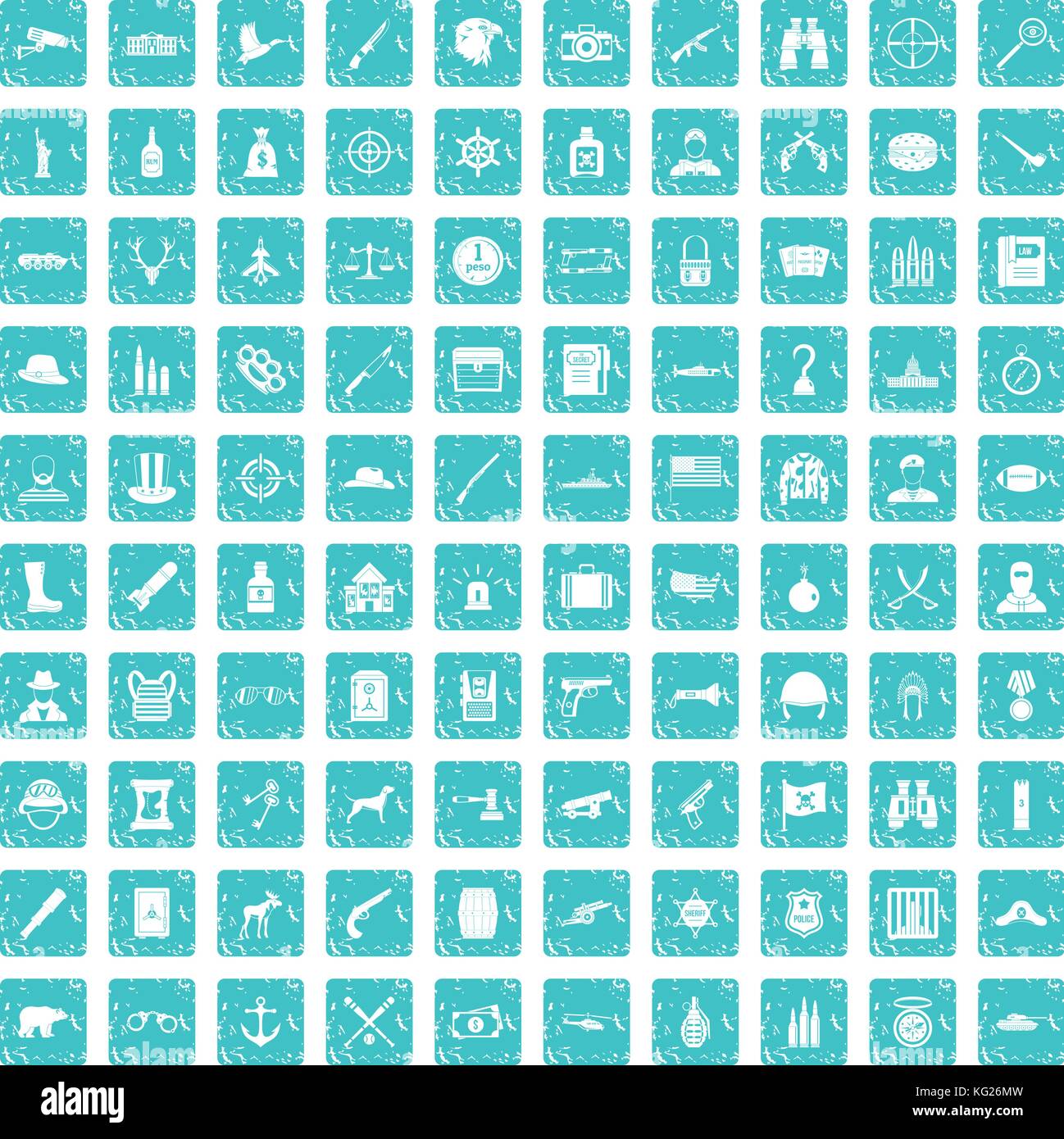 100 bullet icons set grunge blue Stock Vector Image & Art - Alamy