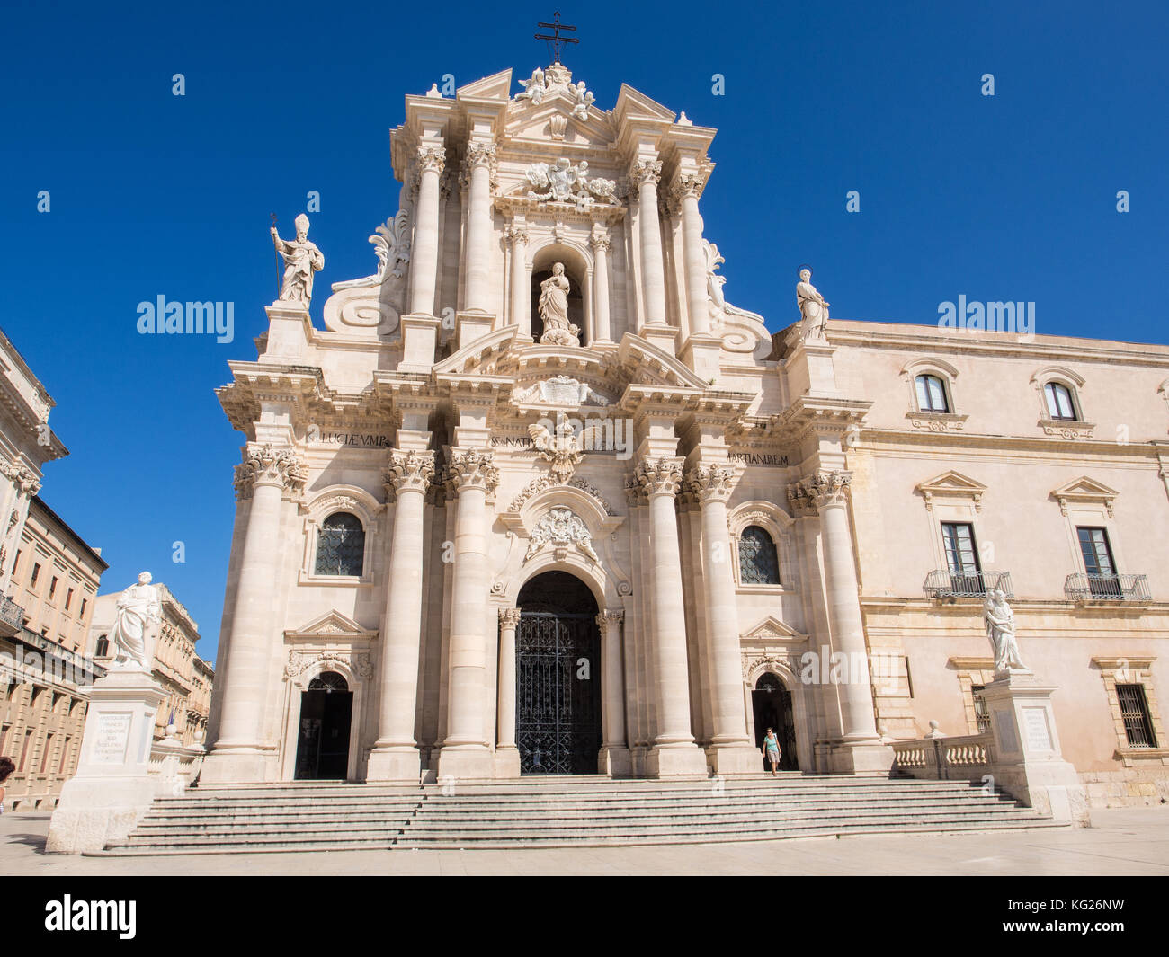 Syracuse Cathedral, Ortygia, UNESCO World Heritage Site, Syracuse (Siracusa), Sicily, Italy, Europe Stock Photo