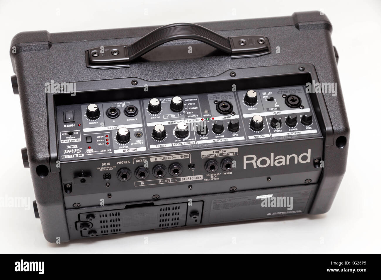 Roland Street Cube EX buskers amplifier. XLR microphone