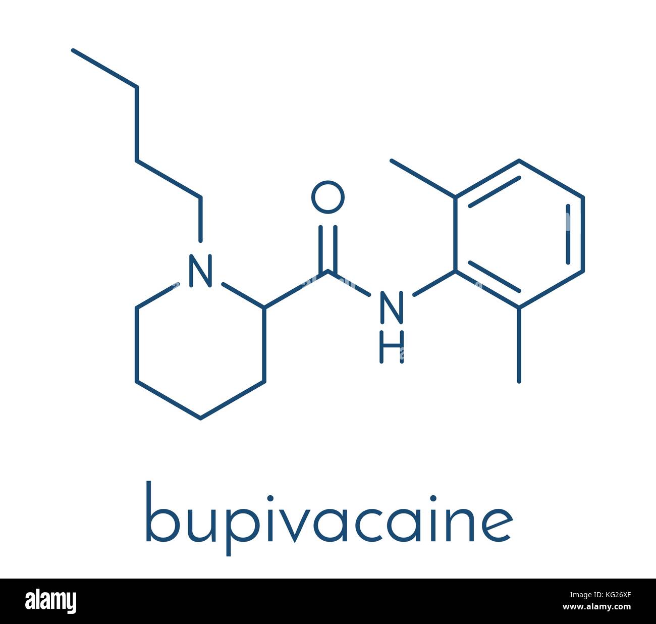 Bupivacaine epidural anesthetic drug molecule (local anesthetic