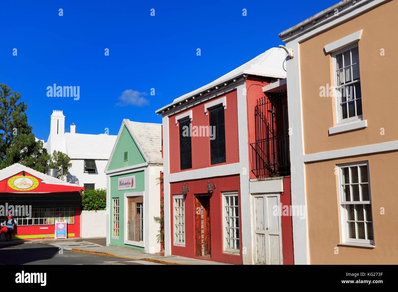 Duke of York Street, Town of St. George, St. George's Parish, Bermuda, Central America Stock Photo