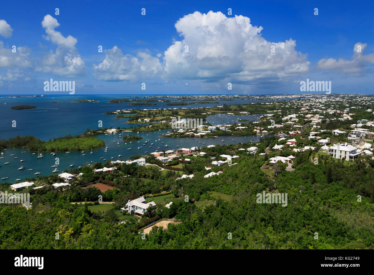 View from Gibbs Hill Lighthouse, Southampton Parish, Bermuda, Central America Stock Photo