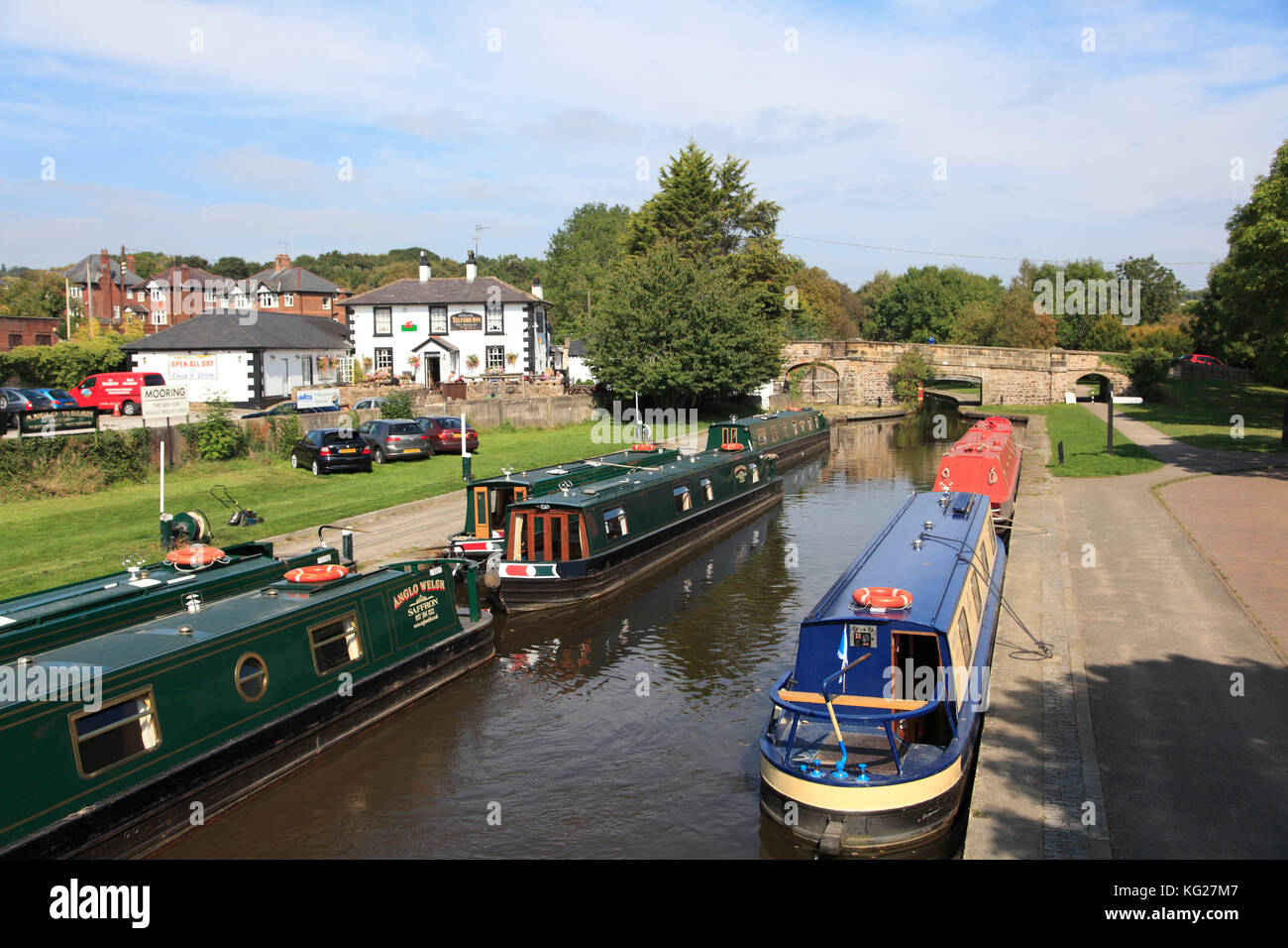 Narrow Boats, Pontcysyllte Canal, Llangollen, Dee Valley, Denbighshire