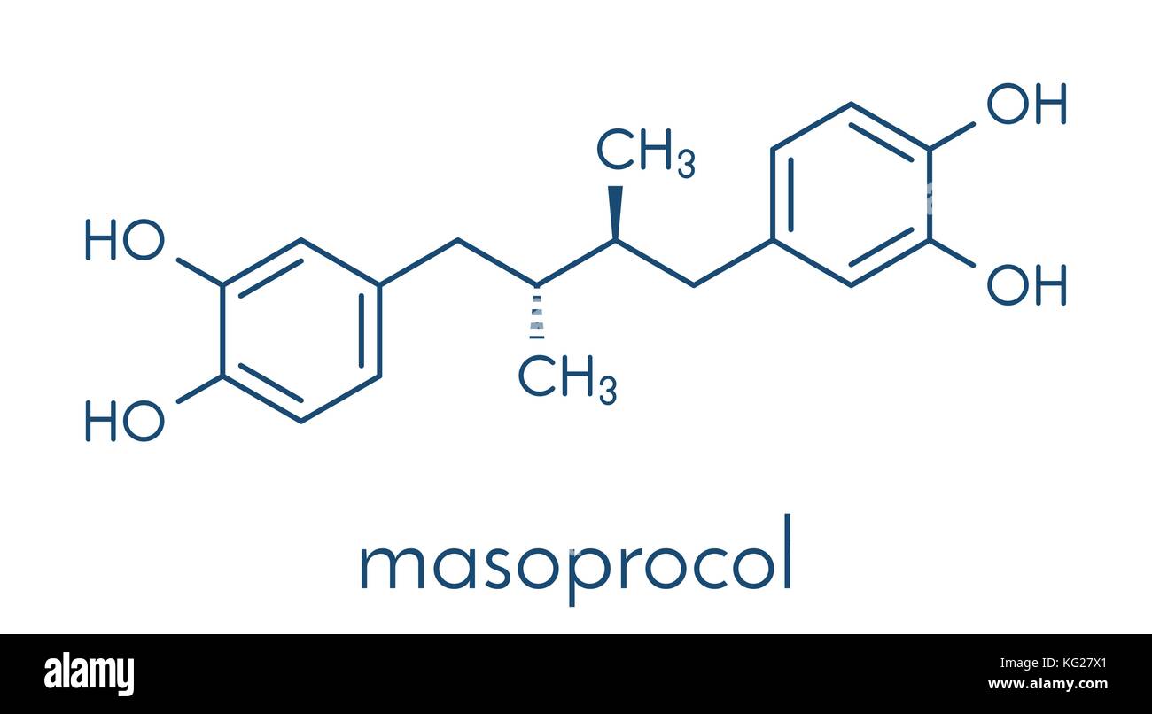 Masoprocol skin cancer (actinic keratosis) drug molecule. Skeletal formula. Stock Vector