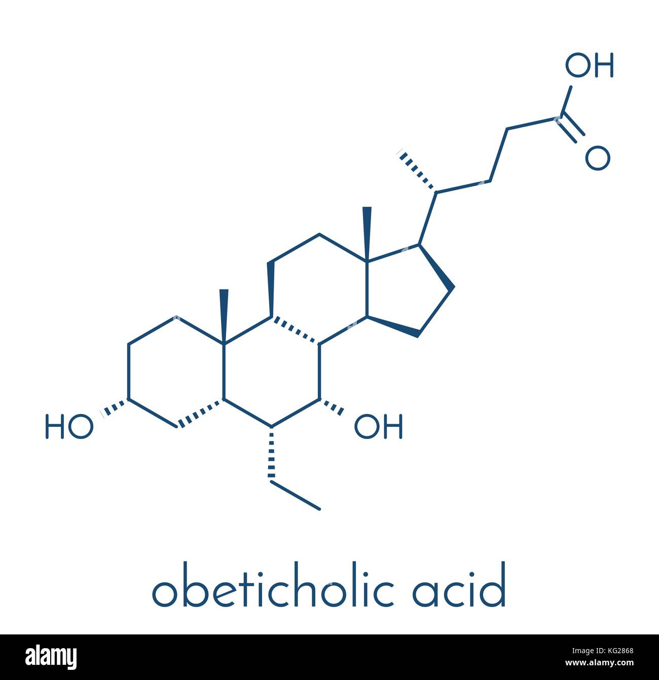 Obeticholic acid liver disease drug molecule. Agonist of farnesoid x ...