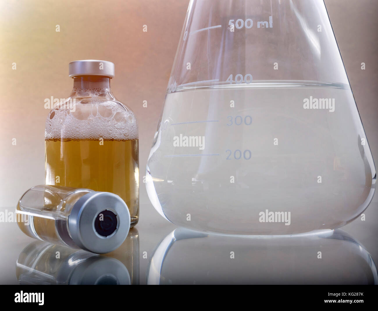 Medicine In Vials, Ready For Vaccine Injection Stock Photo