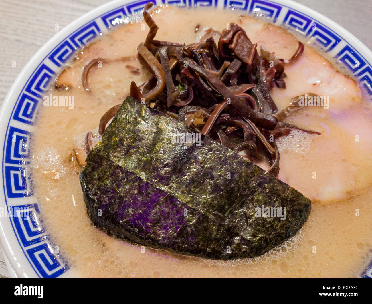 Japanese style ramen with pork steak slice, ate at Los Angeles