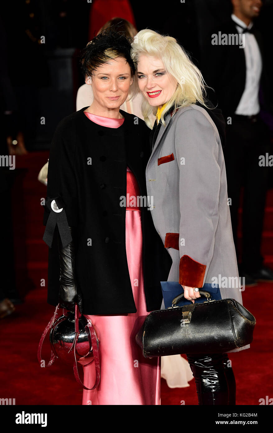 Roisin Murphy and Pam Hogg attending the world premiere of Murder On The Orient Express at the Royal Albert Hall, London. Stock Photo