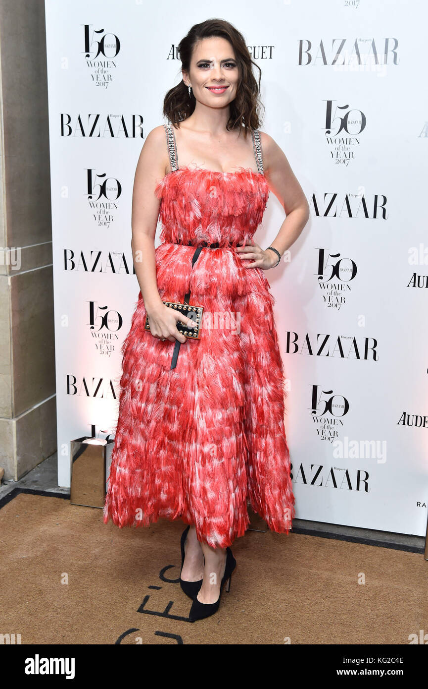 Hayley Atwell arrives at the Harper's Bazaar Women of the Year Awards