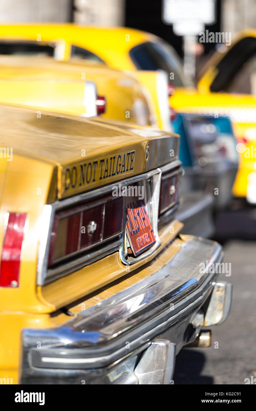Checker New York Taxi Do Not Tailgate Patrick Melrose Film Set Stock Photo