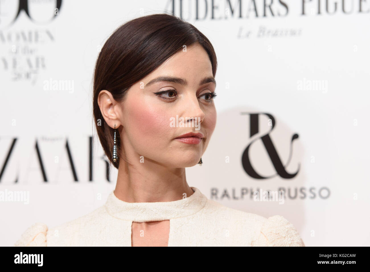 Jenna Coleman attending the Harper's Bazaar Women of the Year Awards