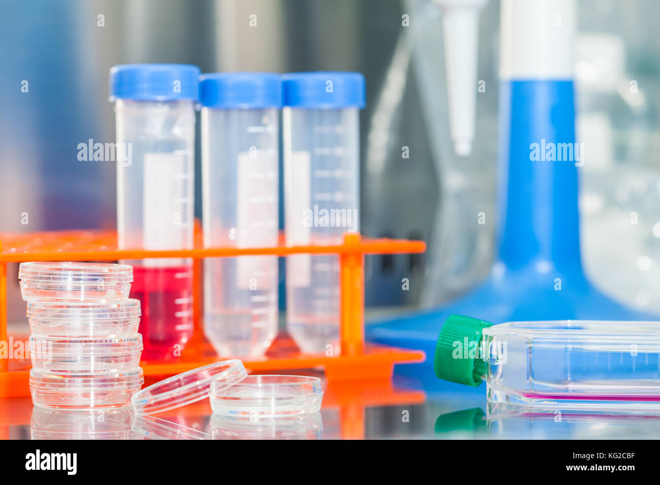 Laboratory materials in a in a safety laminar air flow at