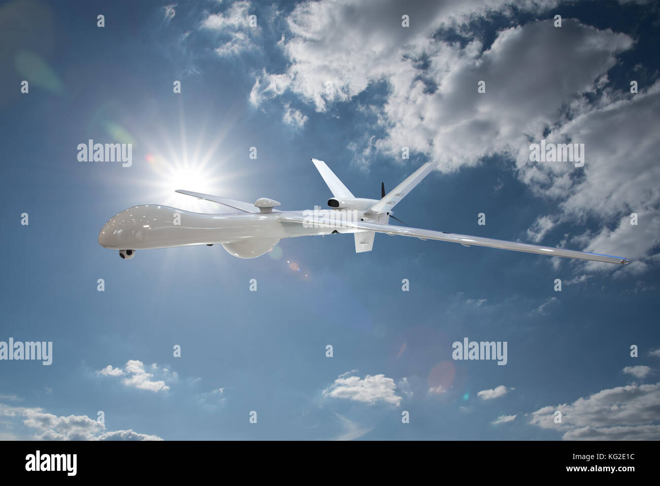 military drone in the sky Stock Photo