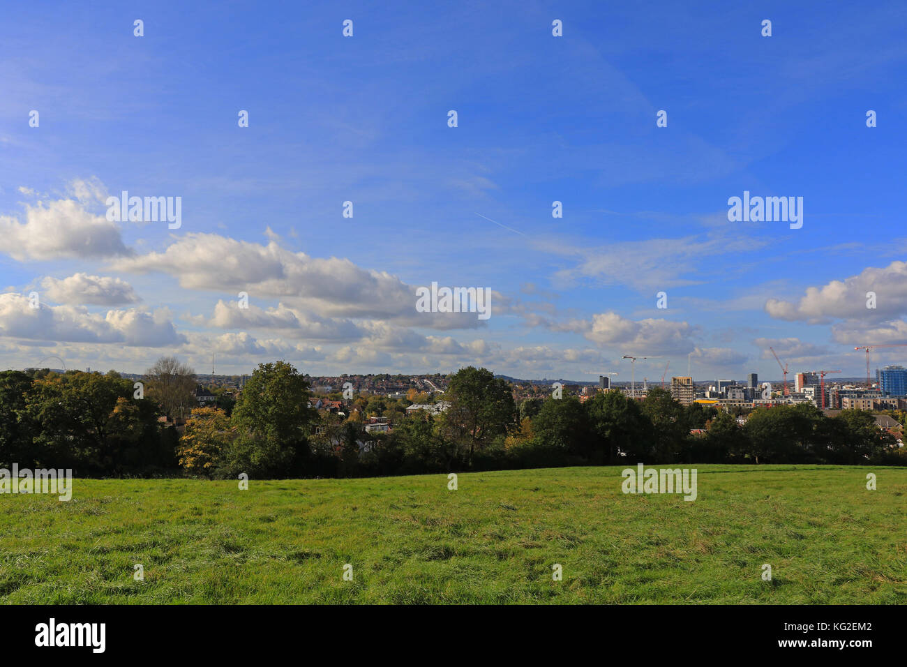 View across Hendon from top of Sunny Hill Park, Hendon, UK Stock Photo