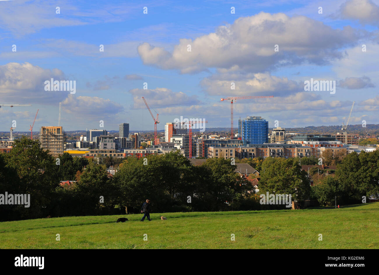 View across Hendon from top of Sunny Hill Park, Hendon, UK Stock Photo