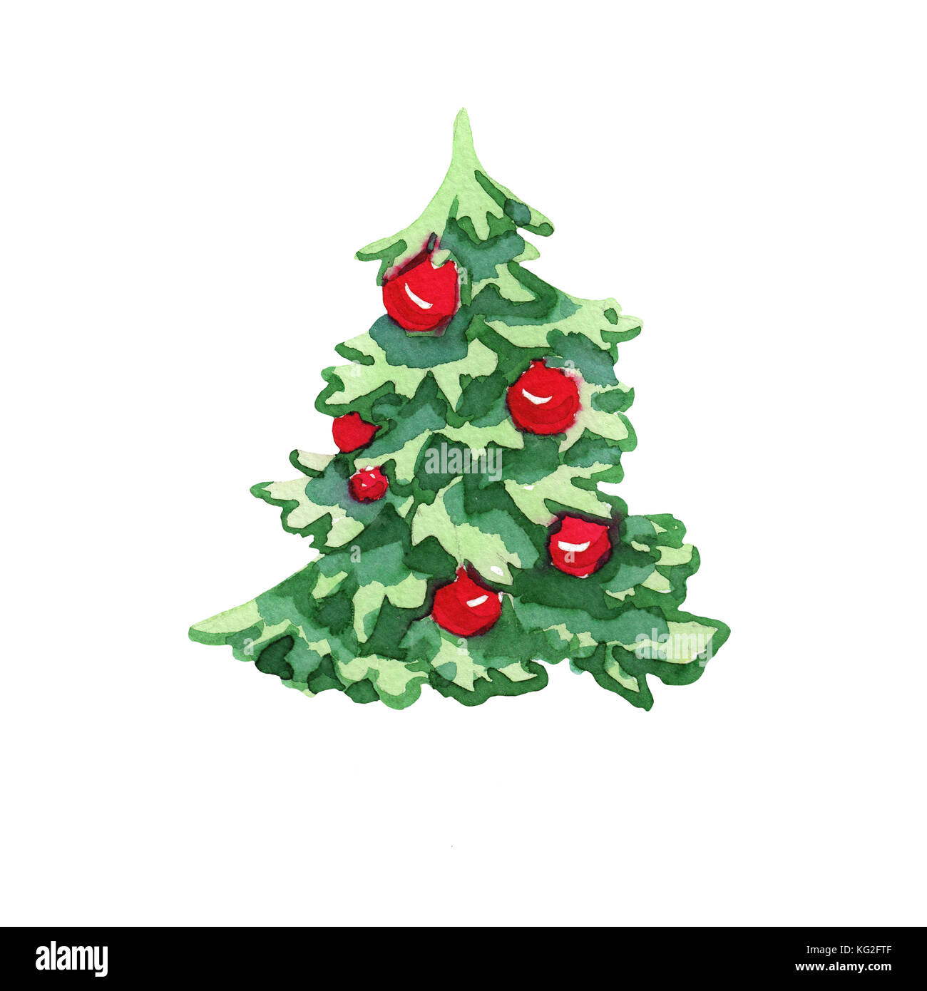 Christmas tree with red balls Stock Photo - Alamy