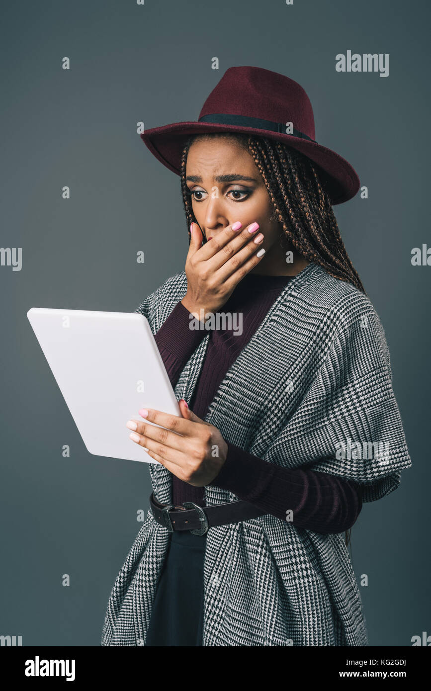 african american girl with digital tablet Stock Photo - Alamy