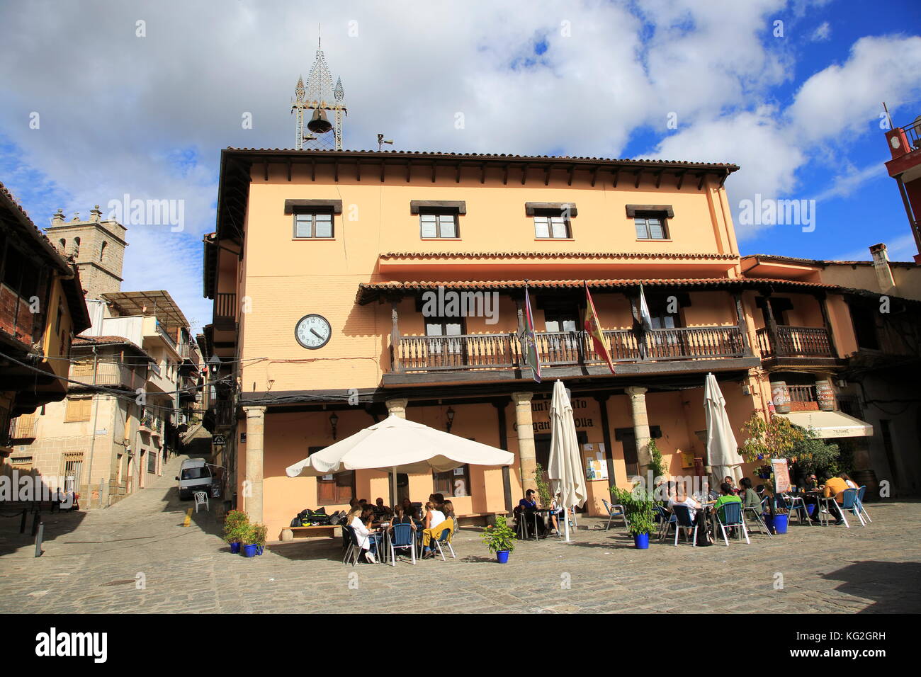 Traditional architecture town hall Ayuntamiento, Garganta la Olla, La